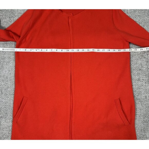 J Crew Vanessa Sweater Jacket Womens Small Red Knit Pockets Open Front Cardigan - Picture 4 of 9